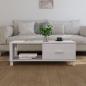 Preview: Couchtisch HAMAR Weiß 100x55x35 cm Massivholz Kiefer