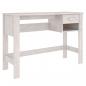 Preview: Schreibtisch HAMAR Weiß 110x40x75 cm Massivholz Kiefer