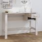 Preview: Schreibtisch HAMAR Weiß 110x40x75 cm Massivholz Kiefer