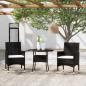 Preview: ARDEBO.de - 3-tlg. Garten-Essgruppe Poly Rattan Schwarz