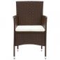 Preview: 3-tlg. Garten-Essgruppe Poly Rattan Braun