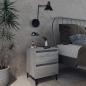 Preview: ARDEBO.de - Nachttische mit Metallbeinen 2 Stk. Grau Sonoma 40x35x50 cm