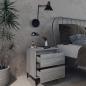 Preview: Nachttische mit Metallbeinen 2 Stk. Grau Sonoma 40x35x50 cm