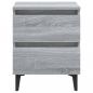 Preview: Nachttische mit Metallbeinen 2 Stk. Grau Sonoma 40x35x50 cm