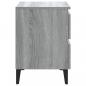 Preview: Nachttische mit Metallbeinen 2 Stk. Grau Sonoma 40x35x50 cm
