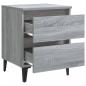 Preview: Nachttische mit Metallbeinen 2 Stk. Grau Sonoma 40x35x50 cm