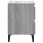 Preview: Nachttisch mit Metallbeinen Grau Sonoma 40x35x50 cm
