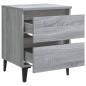 Preview: Nachttisch mit Metallbeinen Grau Sonoma 40x35x50 cm
