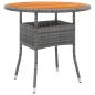 Preview: 3-tlg. Garten-Essgruppe Poly Rattan Grau