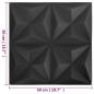 Preview: 3D-Wandpaneele 24 Stk. 50x50 cm Origami Schwarz 6 m²