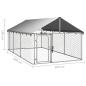 Preview: Outdoor-Hundezwinger mit Dach 400x200x150 cm
