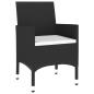 Preview: 5-tlg. Garten-Essgruppe Poly Rattan und Hartglas Schwarz