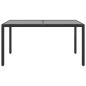 Preview: 5-tlg. Garten-Essgruppe Poly Rattan und Hartglas Schwarz