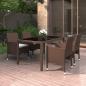 Preview: ARDEBO.de - 5-tlg. Garten-Essgruppe Poly Rattan und Hartglas Braun
