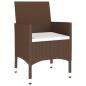 Preview: 5-tlg. Garten-Essgruppe Poly Rattan und Hartglas Braun