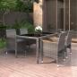 Preview: ARDEBO.de - 5-tlg. Garten-Essgruppe Poly Rattan und Hartglas Grau