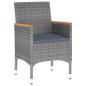 Preview: 5-tlg. Garten-Essgruppe Poly Rattan und Hartglas Grau