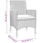 Preview: 5-tlg. Garten-Essgruppe Poly Rattan und Hartglas Grau