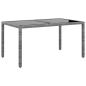 Preview: 7-tlg. Garten-Essgruppe Poly Rattan und Hartglas Grau