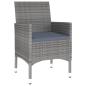 Preview: 7-tlg. Garten-Essgruppe Poly Rattan und Hartglas Grau