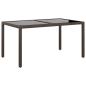 Preview: 7-tlg. Garten-Essgruppe Poly Rattan und Hartglas Braun