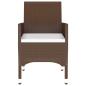 Preview: 3-tlg. Garten-Essgruppe Poly Rattan Braun