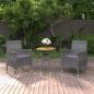Preview: 3-tlg. Garten-Essgruppe Poly Rattan Grau
