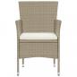 Preview: 5-tlg. Garten-Essgruppe Poly Rattan Beige