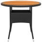 Preview: 5-tlg. Garten-Essgruppe Poly Rattan Schwarz
