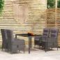 Preview: ARDEBO.de - 5-tlg. Garten-Essgruppe Poly Rattan Grau