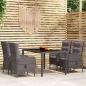 Preview: 5-tlg. Garten-Essgruppe Poly Rattan Grau