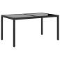 Preview: 7-tlg. Garten-Essgruppe Poly Rattan Schwarz