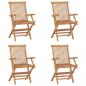 Preview: ARDEBO.de - Klappbare Gartenstühle 4 Stk. Massivholz Teak