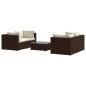 Preview: 5-tlg. Garten-Lounge-Set mit Kissen Poly Rattan Braun