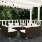 Preview: ARDEBO.de - 8-tlg. Garten-Lounge-Set mit Kissen Poly Rattan Braun