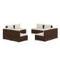 Preview: 8-tlg. Garten-Lounge-Set mit Kissen Poly Rattan Braun
