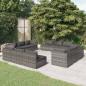 Preview: ARDEBO.de - 12-tlg. Garten-Lounge-Set mit Kissen Poly Rattan Grau