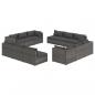 Preview: 12-tlg. Garten-Lounge-Set mit Kissen Poly Rattan Grau