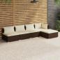 Preview: ARDEBO.de - 5-tlg. Garten-Lounge-Set mit Kissen Poly Rattan Braun