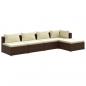 Preview: 5-tlg. Garten-Lounge-Set mit Kissen Poly Rattan Braun