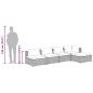 Preview: 5-tlg. Garten-Lounge-Set mit Kissen Poly Rattan Grau