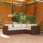 Preview: ARDEBO.de - 4-tlg. Garten-Lounge-Set mit Kissen Poly Rattan Braun
