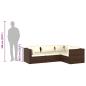 Preview: 4-tlg. Garten-Lounge-Set mit Kissen Poly Rattan Braun