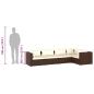 Preview: 5-tlg. Garten-Lounge-Set mit Kissen Poly Rattan Braun