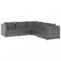 Preview: 5-tlg. Garten-Lounge-Set mit Kissen Poly Rattan Grau