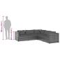 Preview: 5-tlg. Garten-Lounge-Set mit Kissen Poly Rattan Grau