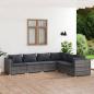 Preview: ARDEBO.de - 6-tlg. Garten-Lounge-Set mit Kissen Poly Rattan Grau