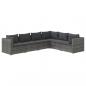 Preview: 6-tlg. Garten-Lounge-Set mit Kissen Poly Rattan Grau