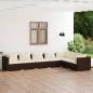 Preview: ARDEBO.de - 7-tlg. Garten-Lounge-Set mit Kissen Poly Rattan Braun