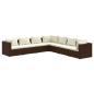 Preview: 7-tlg. Garten-Lounge-Set mit Kissen Poly Rattan Braun